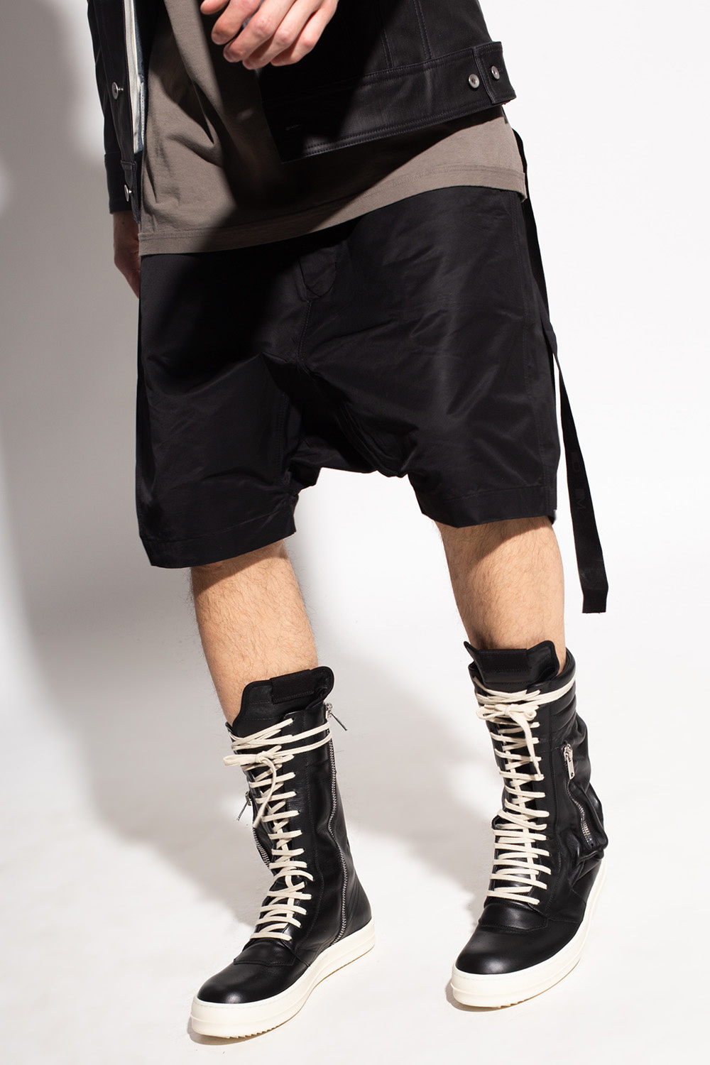 Rick Owens DRKSHDW Bordeaux Molly Bracken Shorts en cuir